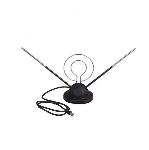  Антенна ТВ комнатная RX-105 телескопич. на подставке с кольцом VHF; UHF 47-860 MHz REXANT 34-0105 