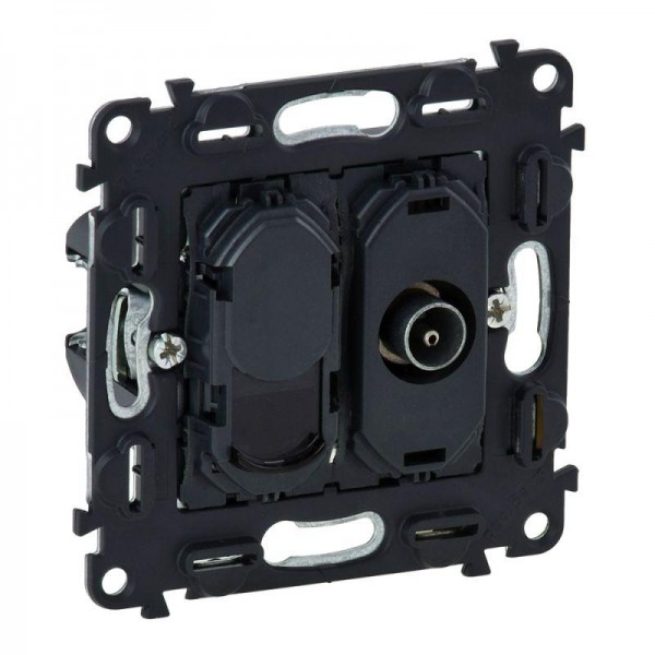  Механизм розетки TV с топологией "звезда" Valena In'matic 2 выхода RJ45 CAT.6 UTP Leg 753055 