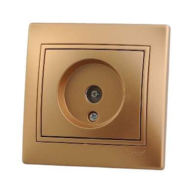  Розетка TV СП Мира проходная метал. зол. LEZARD 701-1313-129 