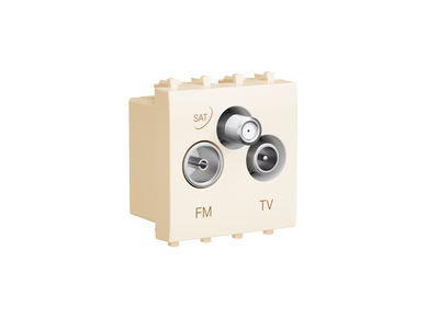  Розетка TV-FM-SAT 2мод. 16А Avanti "Ванильная дымка" DKC 4405532 