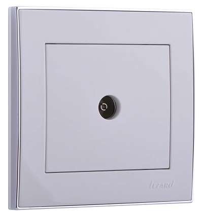  Розетка TV СП Рейн оконечная с боковой встав. хром бел. LEZARD 703-0225-130 