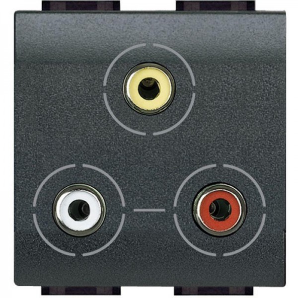  Разъем 3хRCA LivingLight антрацит Leg BTC L4283 