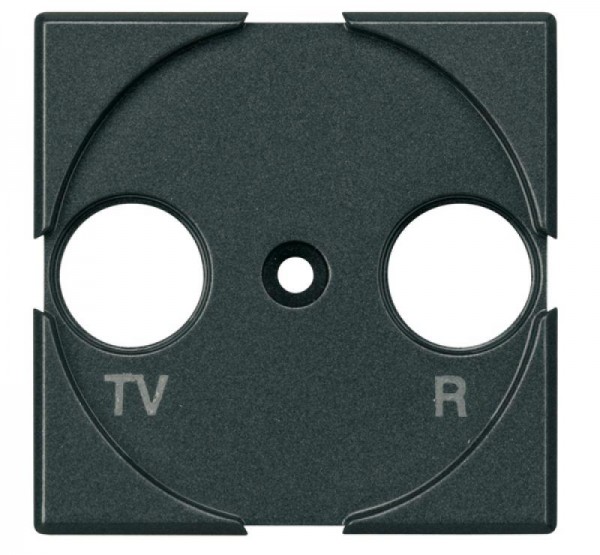  Панель лицевая для роз. TV + FM Axolute антрацит Leg BTC HS4204 