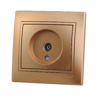  Розетка TV СП Мира оконечная метал. зол. LEZARD 701-1313-130 