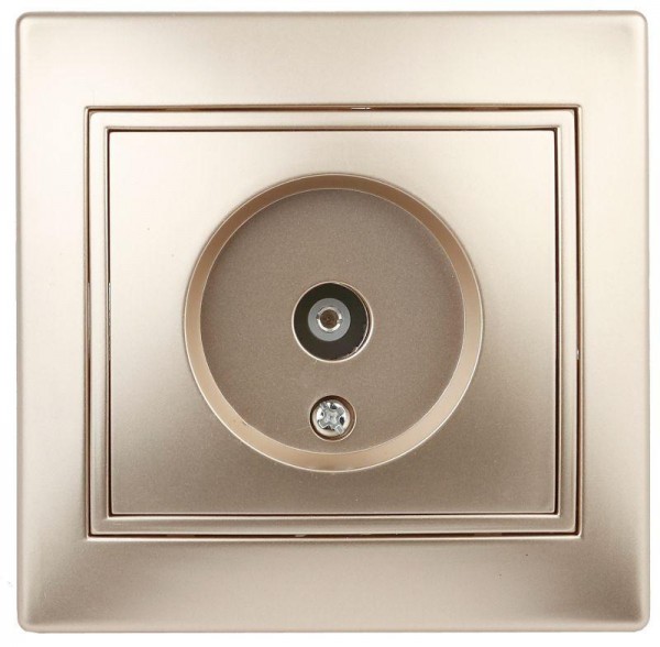  Розетка TV СП Plano 1-301-04 одиночная IP20 шампань Intro Б0030079 