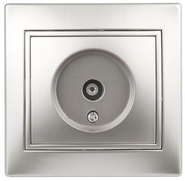  Розетка TV СП Plano 1-301-03 одиночная IP20 алюм. Intro Б0030078 