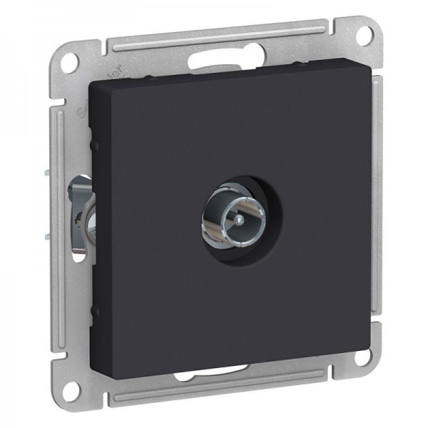  Механизм розетки TV проходной AtlasDesign 4DB карбон SchE ATN001092 