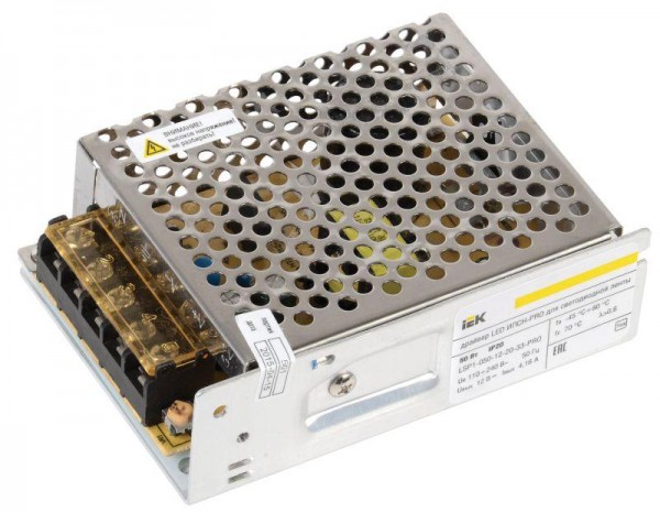  Драйвер LED ИПСН-PRO 5050 50Вт 12В блок-клеммы IP20 ИЭК LSP1-050-12-20-33-PRO 