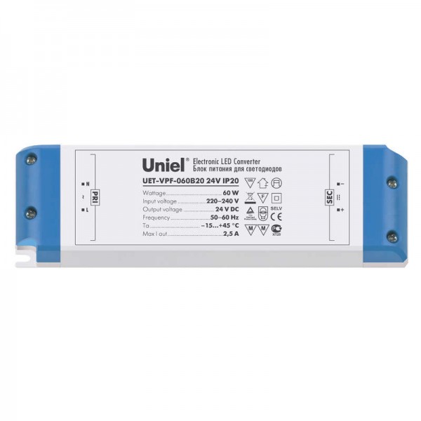  Блок питания UET-VPF-060B20 24В IP20 Uniel 05833 