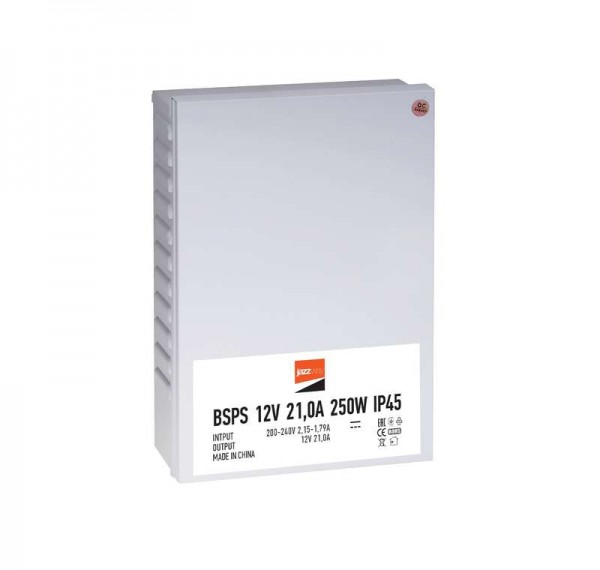  Драйвер BSPS 12В 21A=250Вт брызгозащ. IP45 JazzWay 1001245 