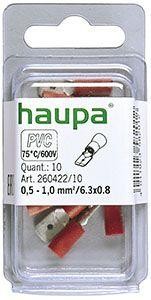  Штекер плоский изол. 0.25-1.5/6.3х0.8 (уп.10шт) HAUPA 260422/10 