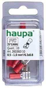  Гильза штепсельная плоская изол. 0.25-1.5/6.3х0.8 (уп.10шт) HAUPA 260392/10 