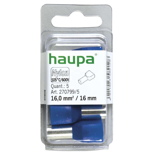  Гильза конечная для двух проводов 16/16 син. (уп.5шт) HAUPA 270799/5 