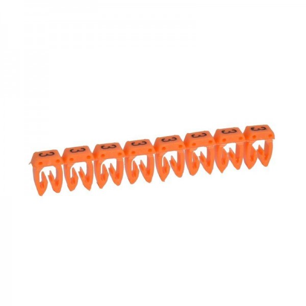  Маркер каб. 1.5-2.5кв.мм CAB3 "3" оранж. (уп.1200шт) Leg 038223 