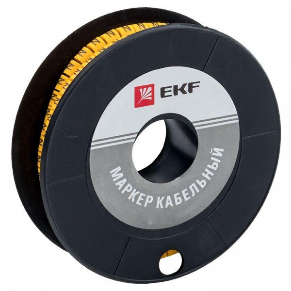  Маркер каб. 6.0кв.мм "4" (ЕС-3) (уп.350шт) EKF plc-KM-6-4 