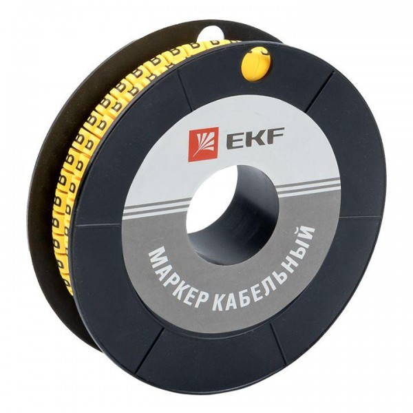  Маркер каб. 6.0кв.мм "B" (ЕС-3) (уп.350шт) EKF plc-KM-6-B 