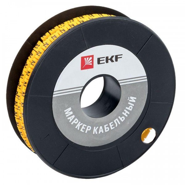  Маркер каб. 4.0кв.мм "N" (ЕС-2) (уп.500шт) EKF plc-KM-4-N 