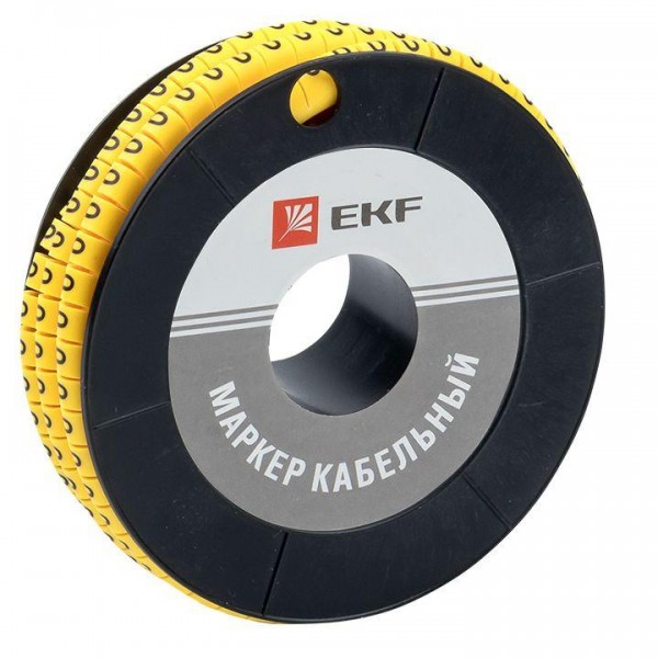  Маркер каб. 4.0кв.мм "0" (ЕС-2) (уп.500шт) EKF plc-KM-4-0 