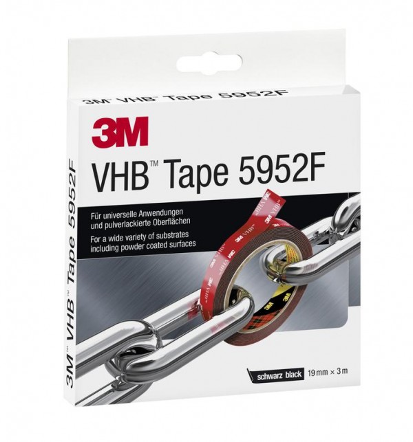  Лента монтажная двусторонняя VHBТМ 5952 F основа вспененный акрил адгезив VHВ 19ммх3м черн. 3М 7100211813 
