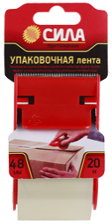  Лента упаковочная 48мм 20м 50мкр с дисп. прозр. TPA72-00 СИЛА C0044581 