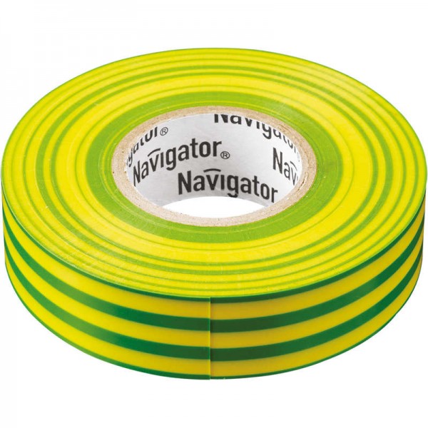  Изолента ПВХ 15мм (рул.20м) жел/зел. NIT-B15-20/YG Navigator 71108 