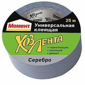  Лента клейкая "Хозлента Момент" 25м серебр. Момент C0044875 