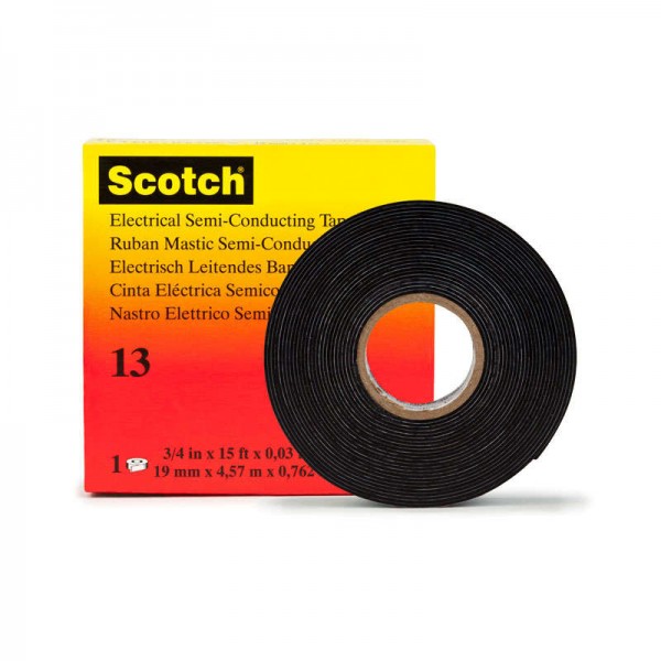  Лента резиновая самослипающаяся полупроводящая 19мм Scotch 13 (дл.4.5м) 3М 7000007284 