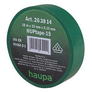  Изолента ПВХ 15мм (рул.20м) d74мм зел. HAUPA 263836 