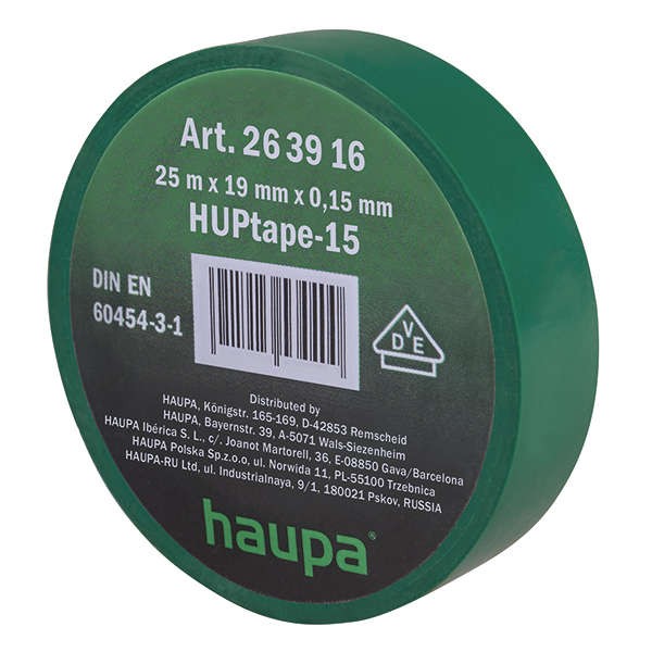  Изолента ПВХ 19мм (рул.25м) зел. HAUPA 263916 