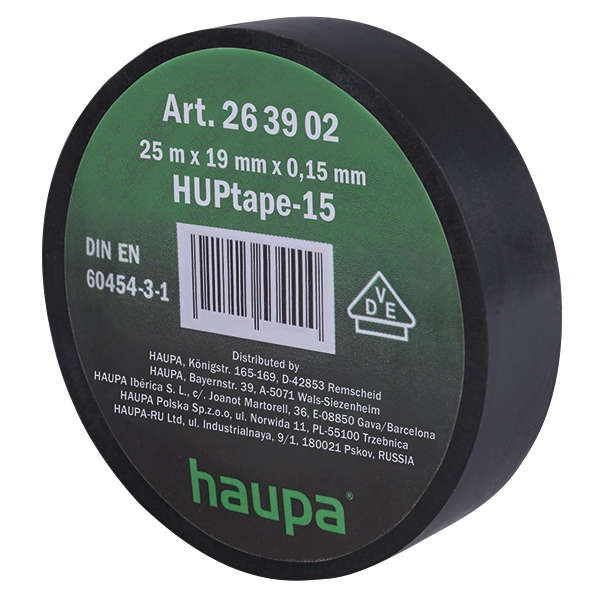  Изолента ПВХ 19мм (рул.25м) черн. HAUPA 263902 