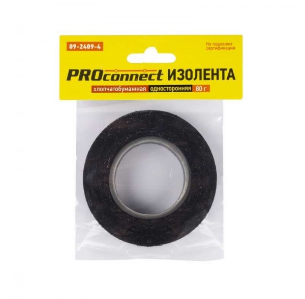  Изолента х/б 18мм двусторонняя 11.3м 80г Proconnect 09-2409-4 
