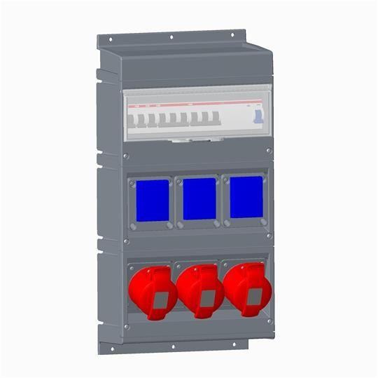  Бокс MPR16/3 с розетками в сборе IP44 пластик ABB 2CMA168995R1000 