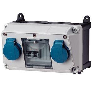  Бокс AMAXX IP44 2SCHUKO 16А +2авт. выкл. 1п 16А С Mennekes 910003 