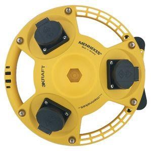  Комбинация розеток 3KRAFT IP44 3хSCHUKO 2P+E 16А IP44 230В желт. Mennekes 94351GE 