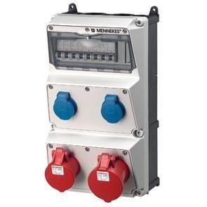  Бокс AMAXX IP44 2СЕЕ+2SCHUKO+4авт. выкл. Mennekes 930010 