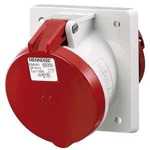 Розетка панельная 63А 400В 3Р+РЕ+N IP44 Mennekes 1155A 