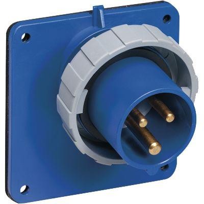  Вилка панельная 32А 2P+E IP67 6ч с угловым фланцем ABB 2CMA166630R1000 
