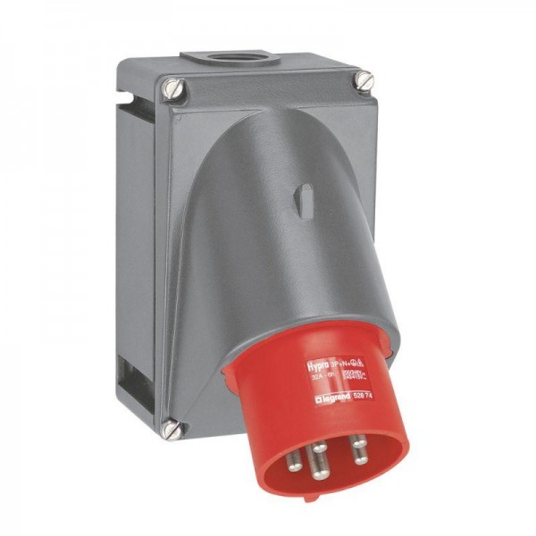  Вилка встраиваемая Hypra 3К+Н+З 400В 32А IP44 Leg 052874 