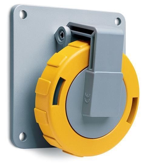  Розетка панельная 332RAU4W 32А 3P+E 4ч с угловым фланцем IP67 ABB 2CMA166960R1000 