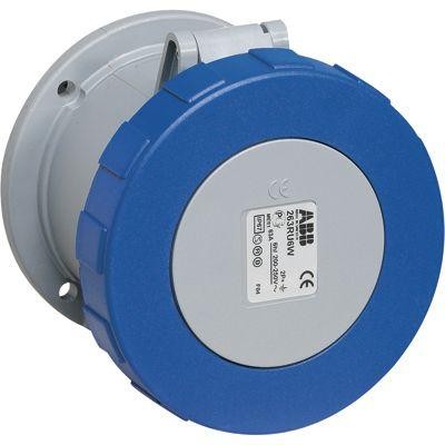  Розетка панельная 2125RU4W 125А 2P+E 4ч с прямым унифицир. фланцем IP67 ABB 2CMA167132R1000 