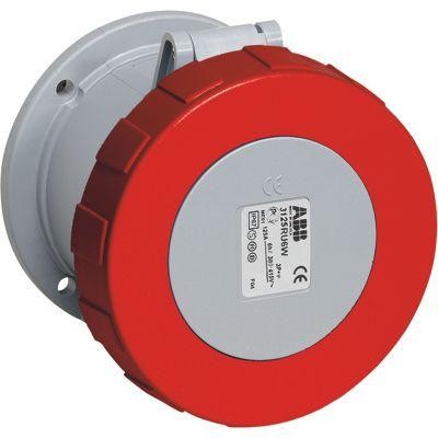  Розетка панельная 463RU6W 63А 3P+N+E 6ч с прямым унифицир. фланцем IP67 ABB 2CMA167396R1000 
