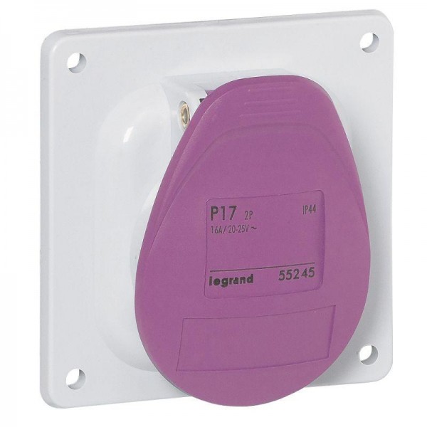  Розетка встраиваемая P17 16А 24В 2P IP44 Leg 055245 