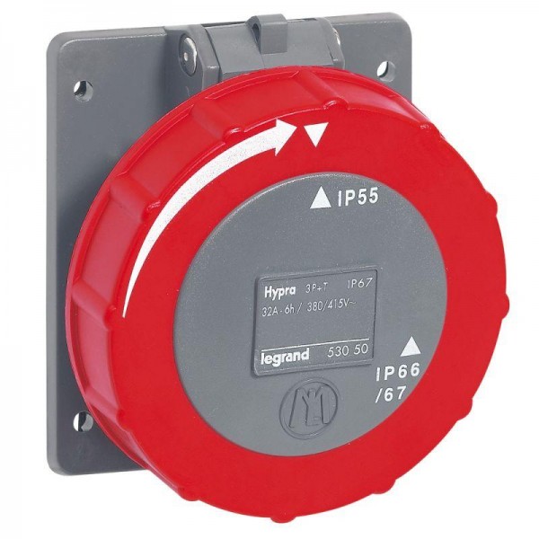  Розетка модульная Hypra 32А 400В 3K+3 IP67 Leg 053050 