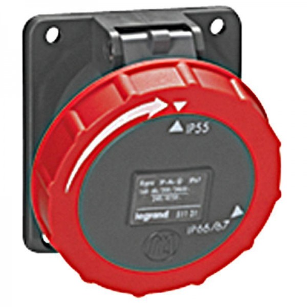  Розетка встраиваемая Hypra 16А 400В 3K+3 IP67 Leg 051130 