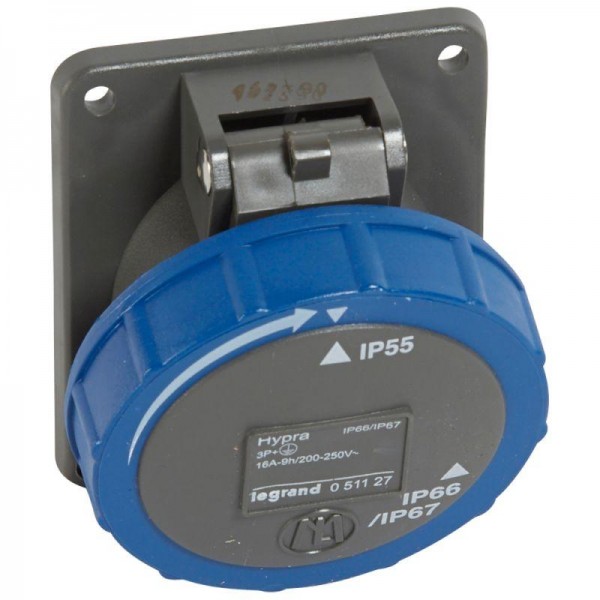  Розетка встраиваемая Hypra 16А 230В 3K+3 IP67 Leg 051127 