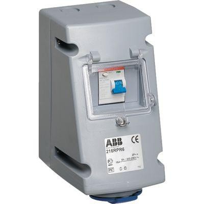  Розетка 216RPR6 16А 2P+E с УЗО IP44 ABB 2CMA168261R1000 