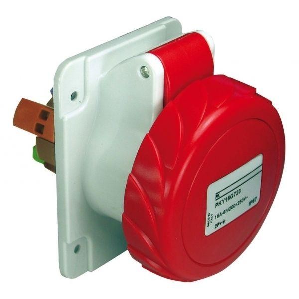  Розетка СП прям. 32А 380В 3P+N+E быстр. соед. IP67 SchE PKY32G735 
