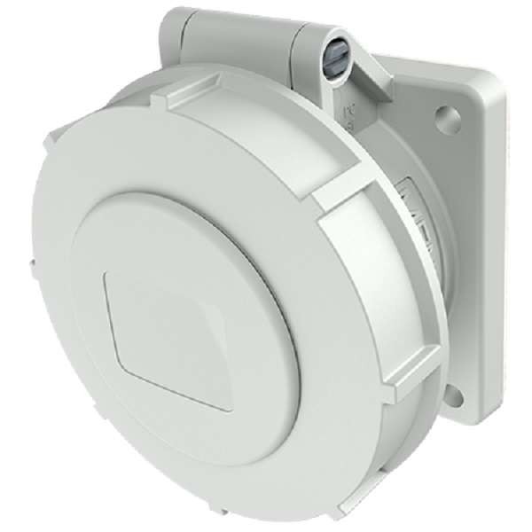  Розетка панельная 16А 3п 12ч>50-250В IP67 прямая для цепей с разд. трансформатором фланец 75х75мм сер. Mennekes 806A 