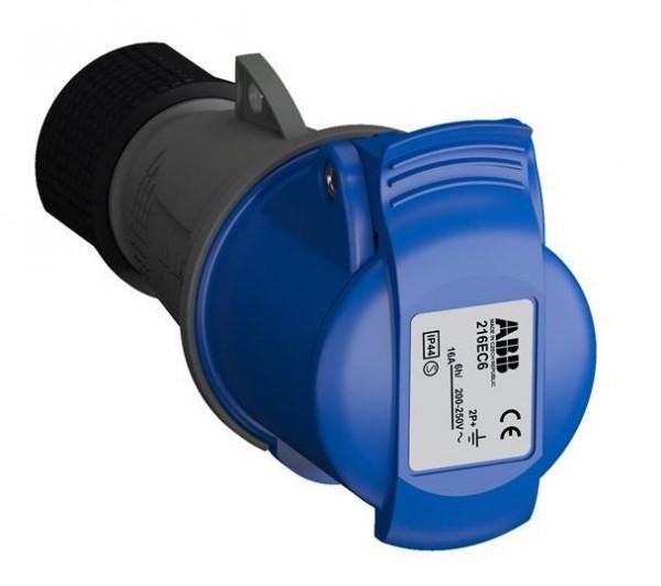  Розетка кабельная 216EC6 Easy&Safe 216EC6 16А 2P+E IP44 6ч ABB 2CMA102003R1000 