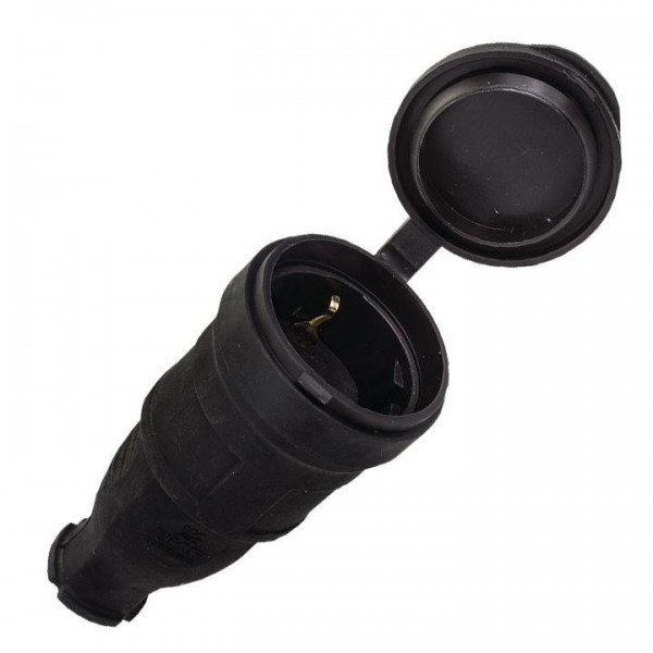  Розетка переносная PROxima 16А IP44 230В 2P+PE с защ. крышкой каучук EKF RPS-012-16-230-44 